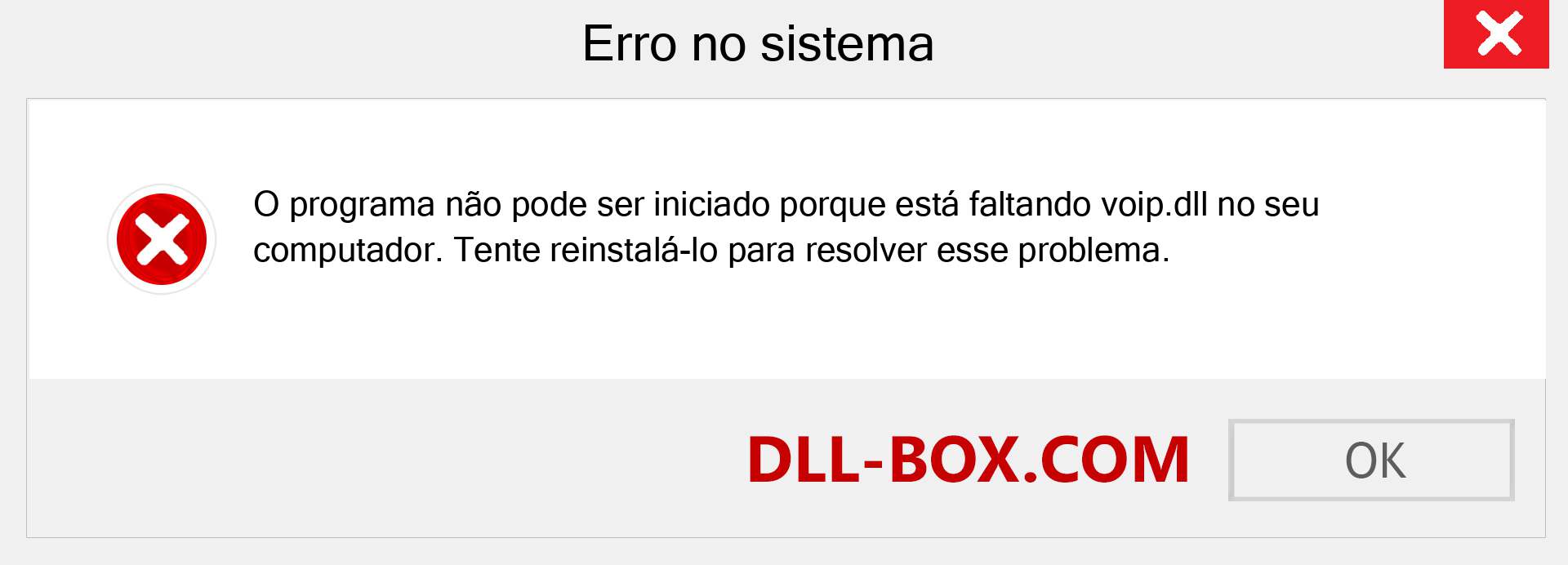 Arquivo voip.dll ausente ?. Download para Windows 7, 8, 10 - Correção de erro ausente voip dll no Windows, fotos, imagens